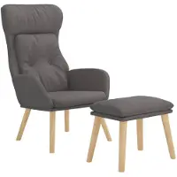 vidaXL Fauteuil relax avec pouf Tissu gris foncé