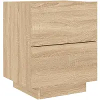 vidaXL Armoire de chevet avec lumières LED chêne sonoma