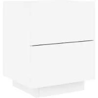 vidaXL Armoire de chevet avec lumières LED blanc bois d'ingénierie