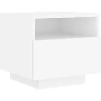 vidaXL Table de chevet avec lumières LED blanc 40x39x37 cm