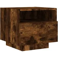 vidaXL Table de chevet avec lumières LED chêne fumé 40x39x37 cm