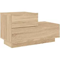 vidaXL Table de chevet avec lumières LED chêne sonoma 70x36x40,5 cm