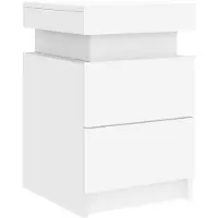 Super Merchant Table de chevet avec lumières LED blanc 35x39x55 cm