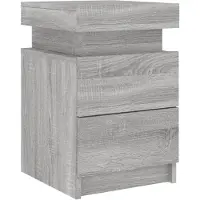 vidaXL Table de chevet avec lumières LED sonoma gris 35x39x55 cm