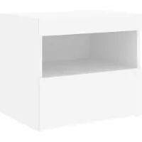 vidaXL Table de chevet avec lumières LED blanc 50x40x45 cm