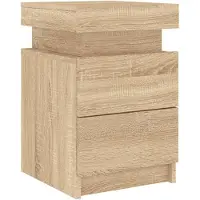 vidaXL Table de chevet avec lumières LED chêne sonoma 35x39x55 cm
