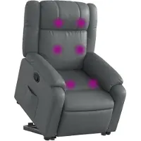 vidaXL Fauteuil de massage avec releveur Gris Similicuir