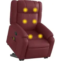vidaXL Fauteuil de massage avec releveur vin rouge similicuir