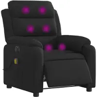 vidaXL Fauteuil de massage électrique noir tissu