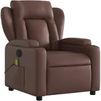 vidaXL Fauteuil de massage électrique brun similicuir