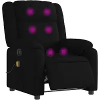 vidaXL Fauteuil de massage électrique noir tissu