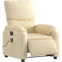 vidaXL Fauteuil de massage électrique Crème Tissu