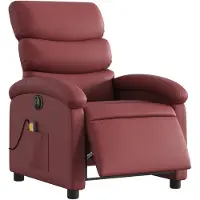 vidaXL Fauteuil de massage électrique vin rouge similicuir
