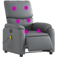 vidaXL Fauteuil de massage électrique gris similicuir