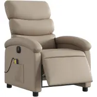 vidaXL Fauteuil de massage électrique Cappuccino-Brun Similicuir