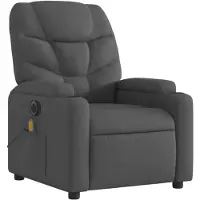 vidaXL Fauteuil de massage électrique Tissu gris foncé