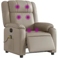 vidaXL Fauteuil de massage électrique Cappuccino-Brun Similicuir