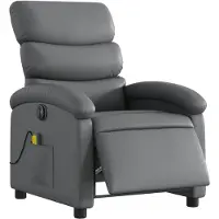 vidaXL Fauteuil de massage électrique gris similicuir