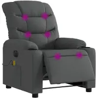 vidaXL Fauteuil de massage électrique Tissu gris foncé