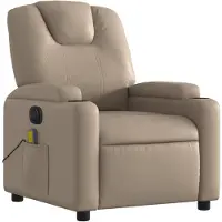 vidaXL Fauteuil de massage électrique Cappuccino-Brun Similicuir