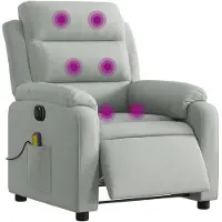 vidaXL Fauteuil de massage électrique gris clair velours