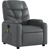 vidaXL Fauteuil de massage électrique gris similicuir