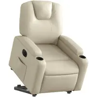vidaXL Fauteuil relax avec releveur électrique Crème similicuir