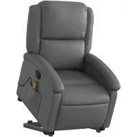 vidaXL Fauteuil de massage avec releveur Gris Similicuir