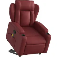 vidaXL Fauteuil de massage avec releveur vin rouge similicuir