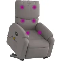 vidaXL Fauteuil de massage électrique avec releveur Taupe Tissu
