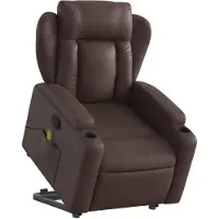 vidaXL Fauteuil de massage avec releveur Marron Similicuir