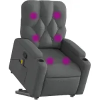 vidaXL Fauteuil de massage avec releveur Tissu gris foncé