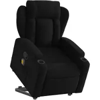 vidaXL Fauteuil de massage avec releveur Noir Tissu