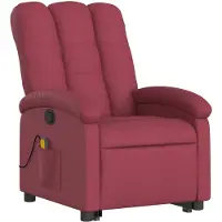 vidaXL Fauteuil inclinable de massage Rouge bordeaux Tissu