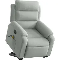 vidaXL Fauteuil de massage avec releveur électrique gris clair velours