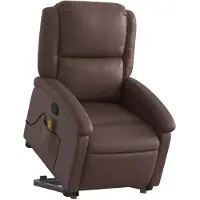 vidaXL Fauteuil de massage avec releveur Marron Similicuir