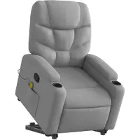 vidaXL Fauteuil de massage avec releveur Gris clair Tissu