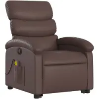 vidaXL Fauteuil de massage avec releveur électrique brun similicuir