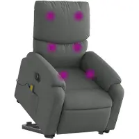 vidaXL Fauteuil de massage électrique avec releveur Tissu gris foncé