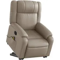 vidaXL Fauteuil de massage avec releveur électrique Cappuccino similicuir