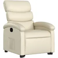 vidaXL Fauteuil relax avec releveur Crème Similicuir