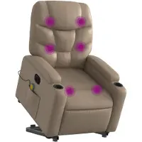 vidaXL Fauteuil de massage avec releveur électrique Cappuccino similicuir