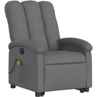 vidaXL Fauteuil de massage avec releveur Tissu gris foncé