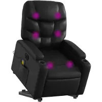 vidaXL Fauteuil de massage avec releveur électrique noir similicuir