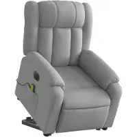 vidaXL Fauteuil de massage électrique avec releveur Tissu gris clair