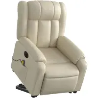 vidaXL Fauteuil de massage avec releveur électrique Crème similicuir