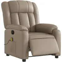 vidaXL Fauteuil de massage électrique Cappuccino-Brun Similicuir
