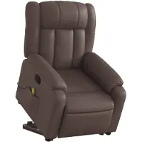 vidaXL Fauteuil de massage avec releveur Marron Similicuir