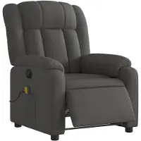 vidaXL Fauteuil de massage électrique Tissu gris foncé