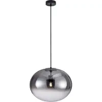 Milagro Suspension CAMPANIA noire 1xE27x60W en verre, dimensions : 157x30x40 cm, IP20,